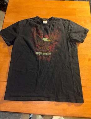 Harley-Davidson Motorcycles Mens Black T Shirt Large Worth Kansas City Mo BH